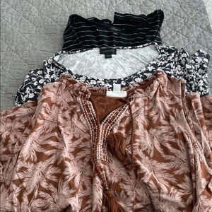 Floral and Striped Tops Bundle